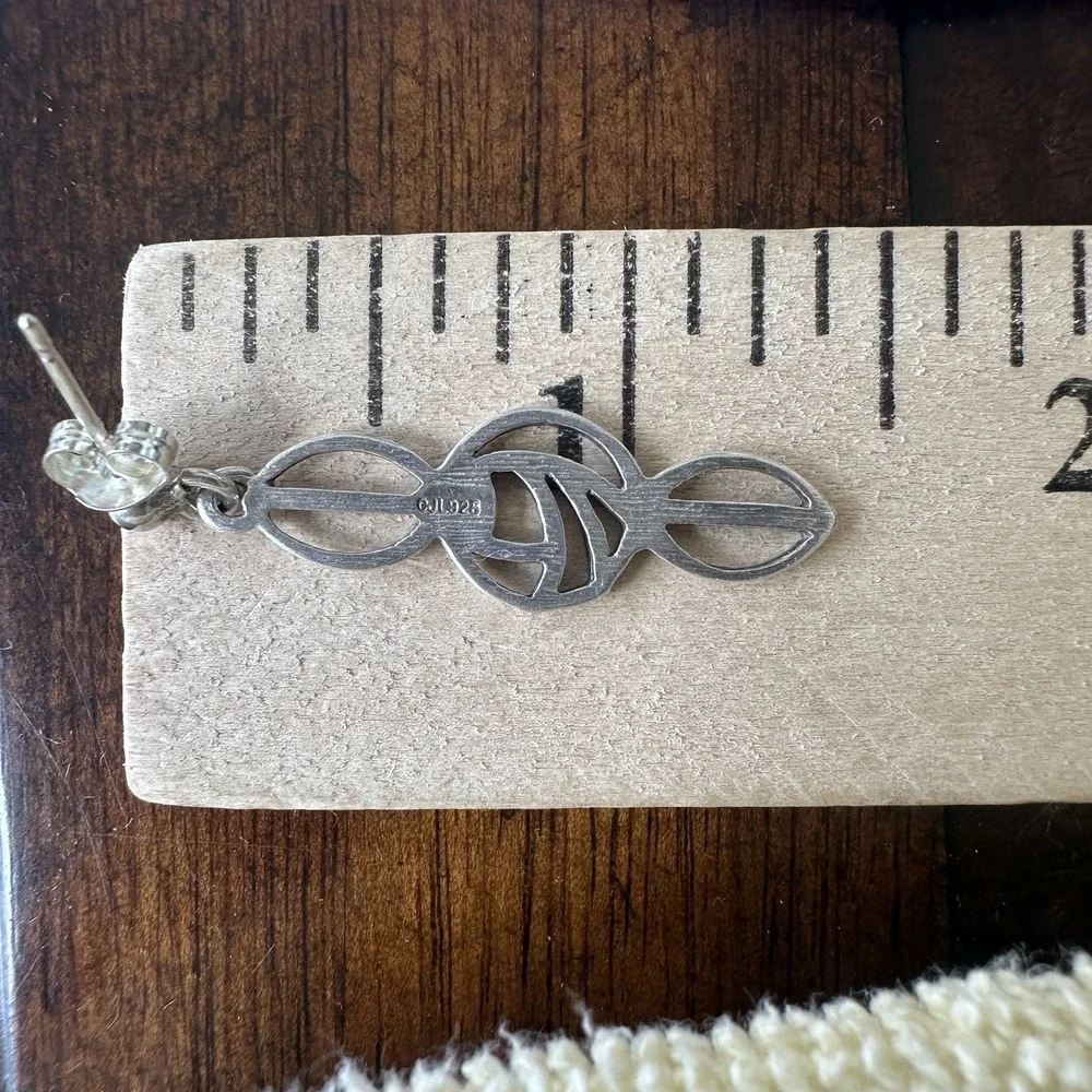 VTG CJL Carrick Celtic Stud‎ Dangle Earrings 1.375 Inch Scotland Sterling 2.7g